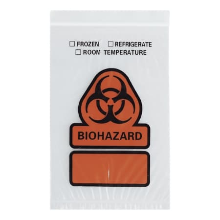RD Plastics Specimen Transport Bag with Document Pouch, Zip Closure, 8 x 10 Inch - Case of 1000 - Image 1