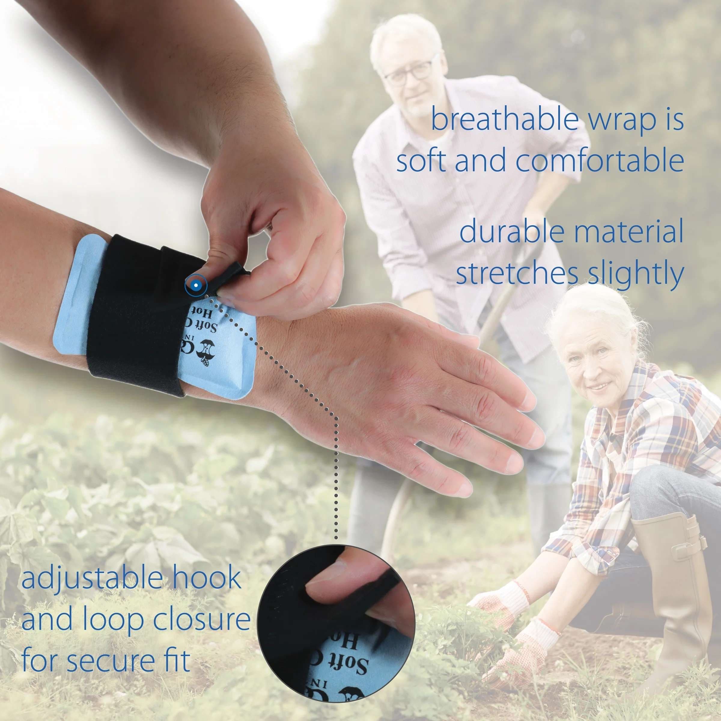 Core Neoprene Compression Therapy Wraps, Black - Image 5