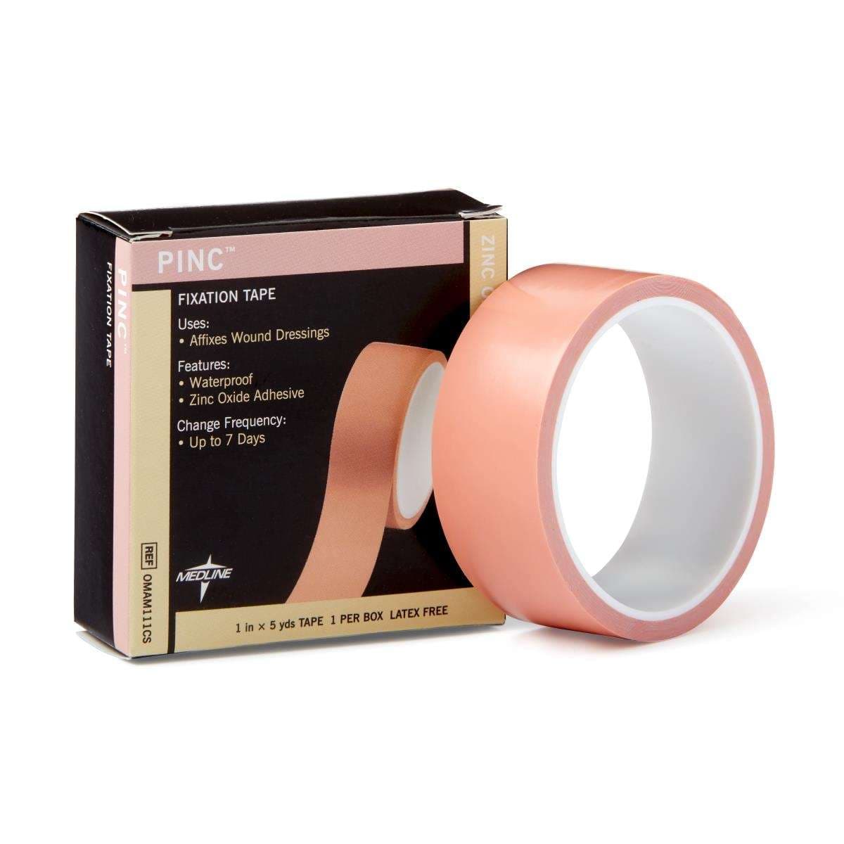 Pinc Zinc Oxide Fixation Tape, 1 Inch x 5 Yard - Case of 36 - Image 1