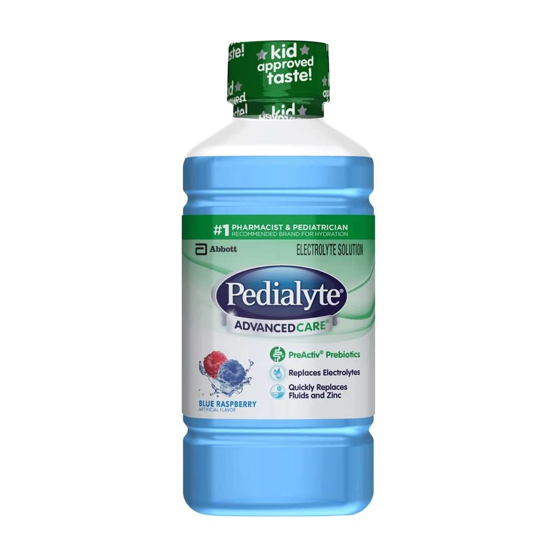 Pedialyte AdvancedCare Oral Electrolyte Solution, Blue Raspberry, 33.8. oz - Case of 8 - Image 1