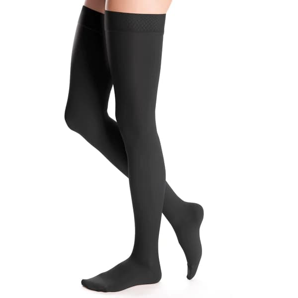 Duomed Advantage 15-20mmHg Compression Stocking with Beaded Top Band Standard Closed Toe, Black, 2XLarge - Pair - Image 1