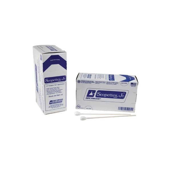 Scopettes Plain Obstetrics and Gynecology Swab, White, 8 Inch Length, Sterile - Package of 6 - Image 1