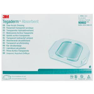 3M Tegaderm Clear Absorbent Acrylic Dressing, Small, 5-7/8 x 6 Inch - Box of 10 - Image 1