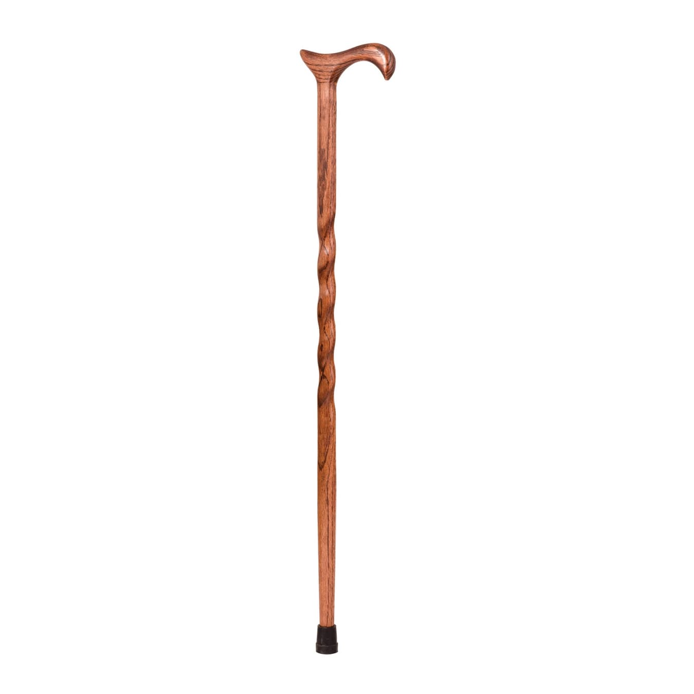 Brazos Twisted Lightweight Handcrafted Derby Walking Cane, Oak, 37 Inch - Each - Image 1