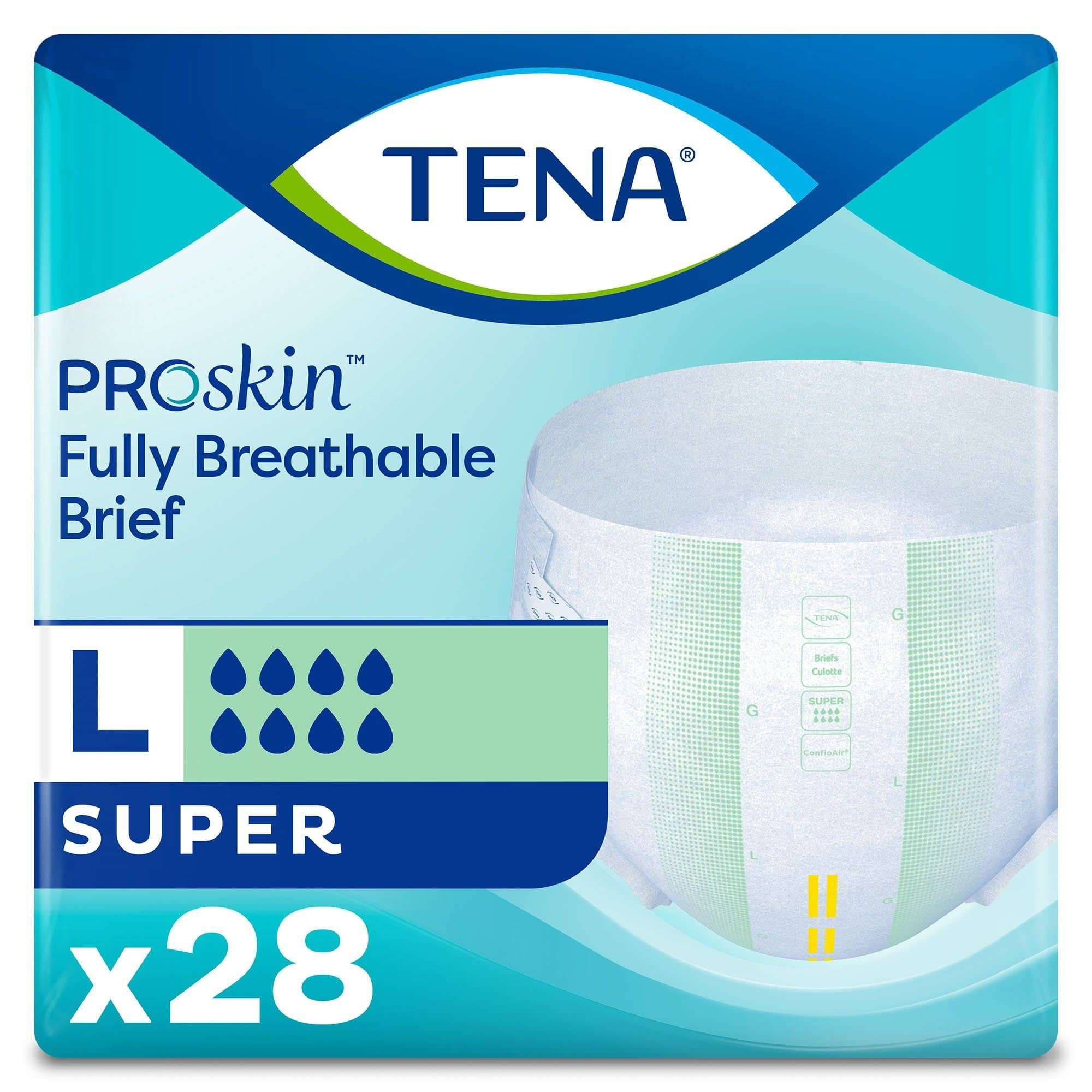 TENA ProSkin Super Incontinence Briefs, Large - Bag of 28 - Image 1