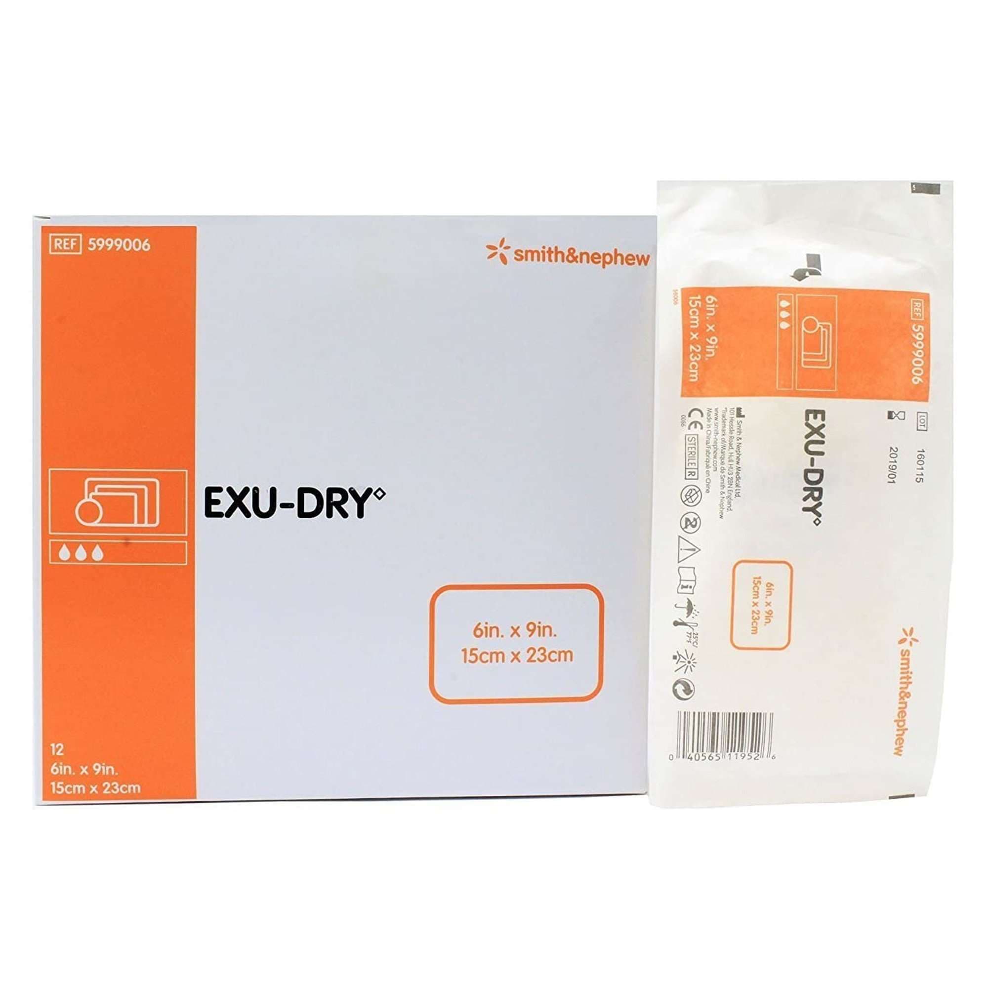 Smith and Nephew Exu-Dry Anti-Shear Absorbent Dressing, 6 x 9 Inch - Box of 12 - Image 1
