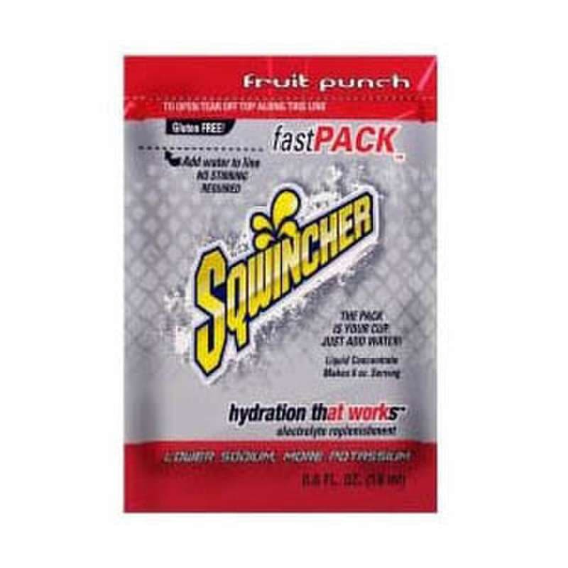 Sqwincher Fast Pack Oral Electrolyte Solution, Fruit Punch Flavor, 0.6 oz - Box of 50 - Image 1
