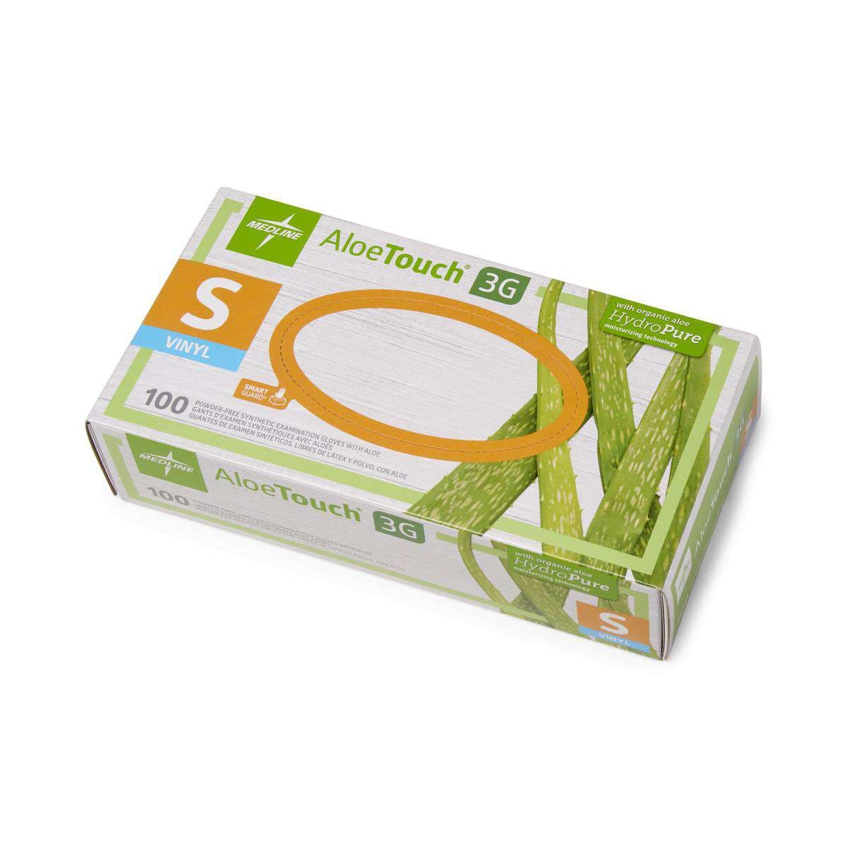 Aloetouch 3g Synthetic Vinyl Exam Gloves, Small - Box of 100 - Image 1