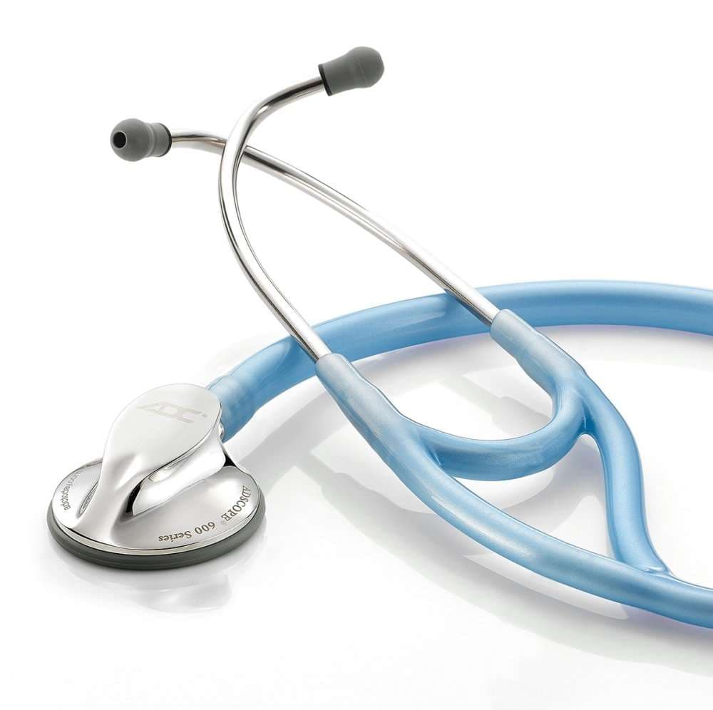 ADC Adscope Platinum Cardiology Stethoscope, Metallic Ceil Blue - Image 1