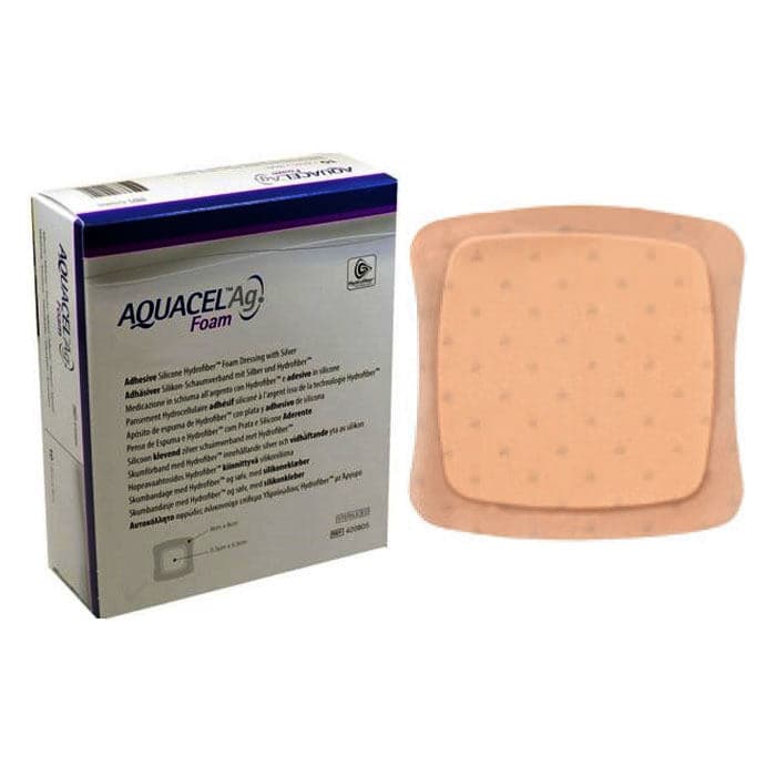 Convatec Aquacel Ag Foam Adhesive Dressing, 10 x 12 Inch - Box of 5 - Image 1