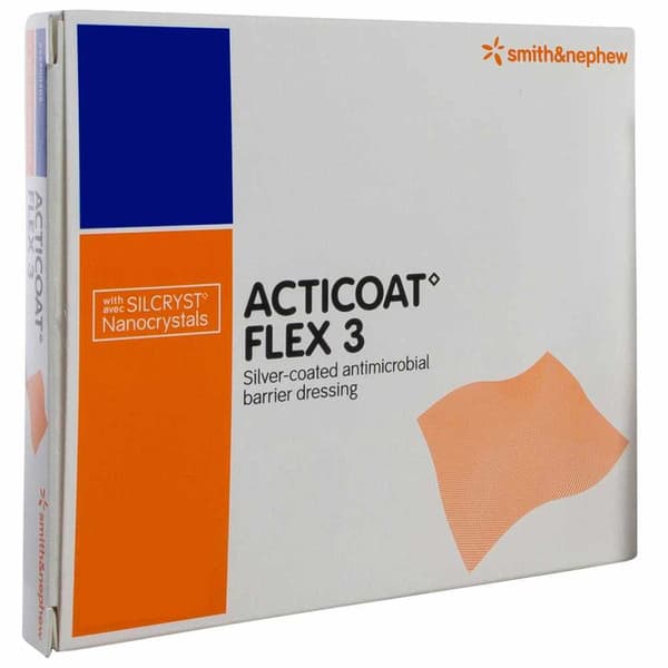Acticoat Flex 3 Silver Barrier Dressing, 4 x 8 Inch - Box of 12 - Image 1