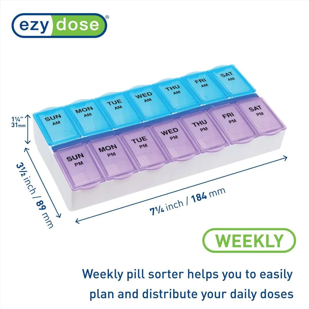Apothecary Ezy Dose Weekly AM-PM Pill Planner with Removable Lid - Image 3