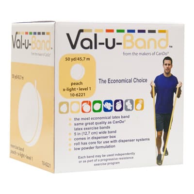 Val-u-Band Low Powder Exercise Band, 50 yard, peach, Extra Light - Image 1
