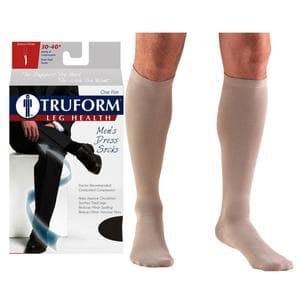 Truform Men's Dress Support Socks, Extra Large, Tan - Image 1