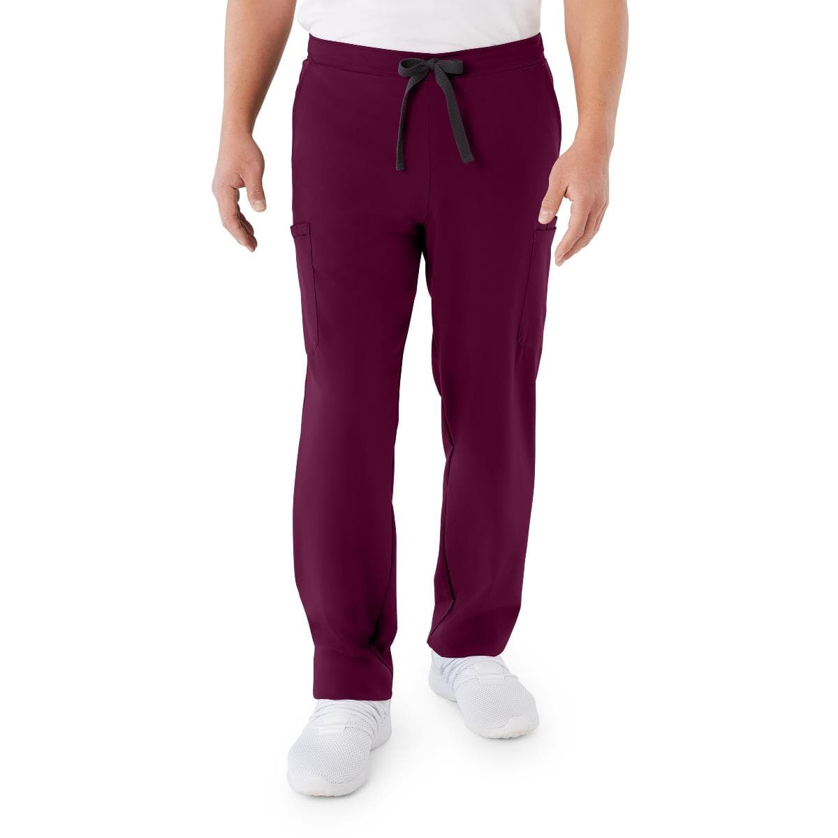 Medline Clinton AVE Scrub Pants with 6 Pockets, Wine, 2XLarge, Tall - Image 1
