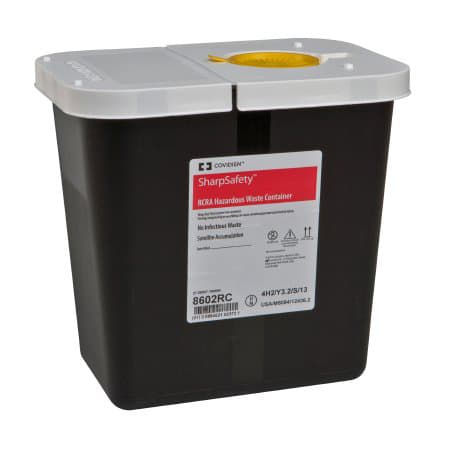 SharpSafety RCRA Waste Container with Gasketed Hinged Lid, 10H x 7.25D x 10.5" W - Each - Image 1