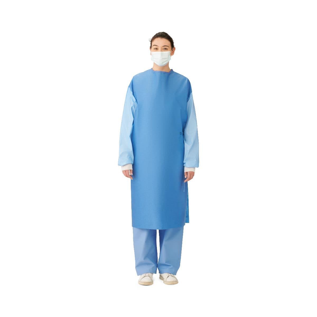 Medline Aurora Gown with Breathable Sleeves, Sterile, Size L - Case of 30 - Image 1