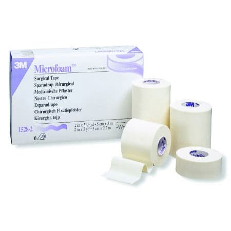 Microfoam Water Resistant Surgical Tape, 1 Inch x 5-1/2 Yard - Box of 12 - Image 1