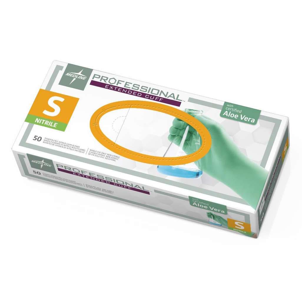 Medline Professional Nitrile Chemo Exam Gloves, Small - Box of 50 - Image 1