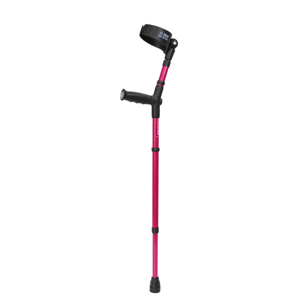 Walk Easy Adult forearm crutches, adjustable 4" full cuff (Pair) - Neon pink - Image 1