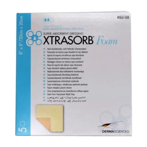 Xtrasorb Non-Adhesive Foam Dressing, 8 x 8 Inch - Case of 40 - Image 1