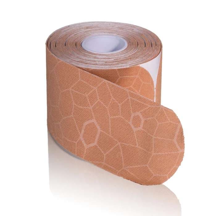 TheraBand Kinesiology Tape 2" x 16.4', Beige-Beige Print Roll - Box of 6 - Image 1