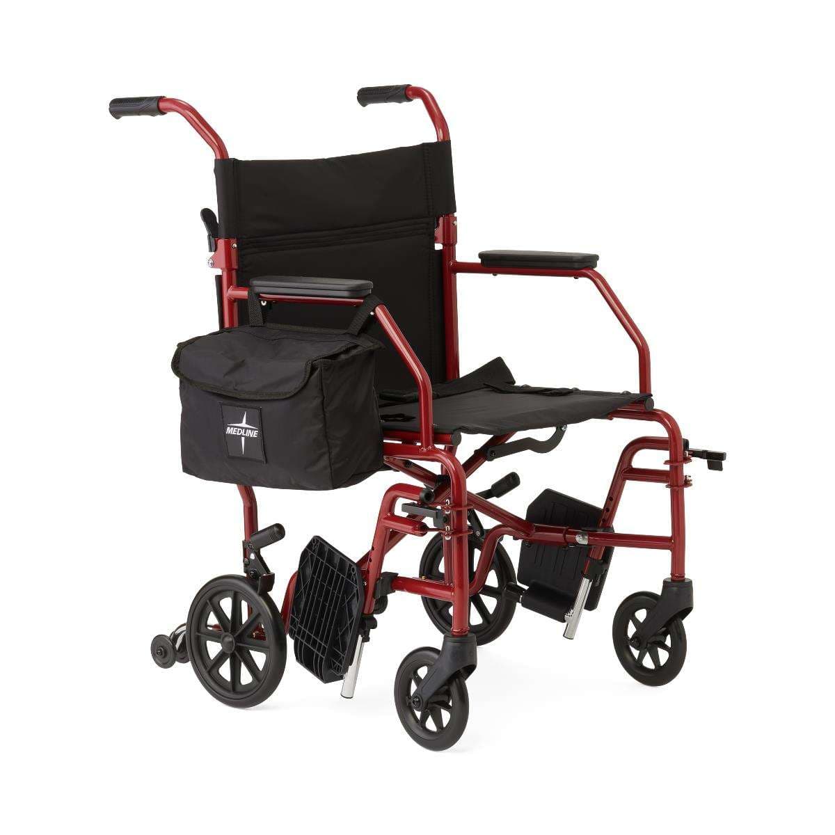 Medline Basic Steel Transport Chair with 8" Wheels - Image 7