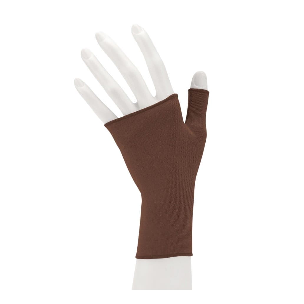 Juzo Soft Seamless Compression Gauntlet, Medium, Chestnut, 30-40mmHg, Left Hand - Image 1