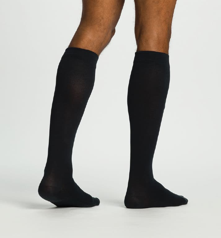 Sigvaris Style Sea Island Cotton Calf High Compression Socks, 20-30 mmHg Men, Navy, Large-Short - Pair - Image 1
