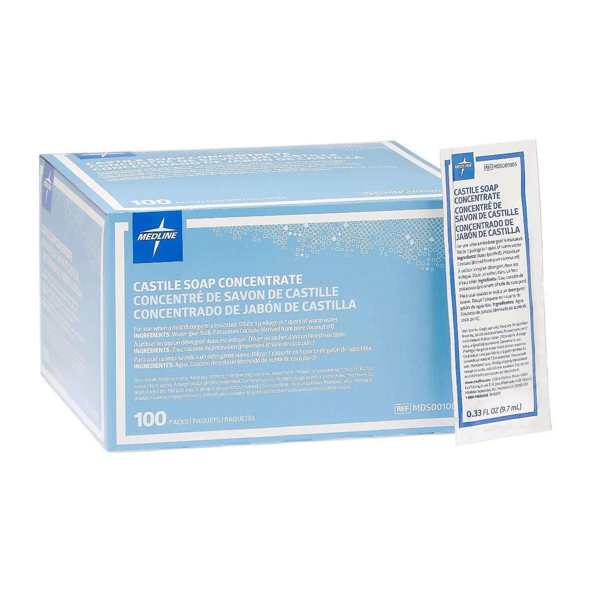 Medline Castile Soap Concentrate, 0.33 oz Packet - Image 1