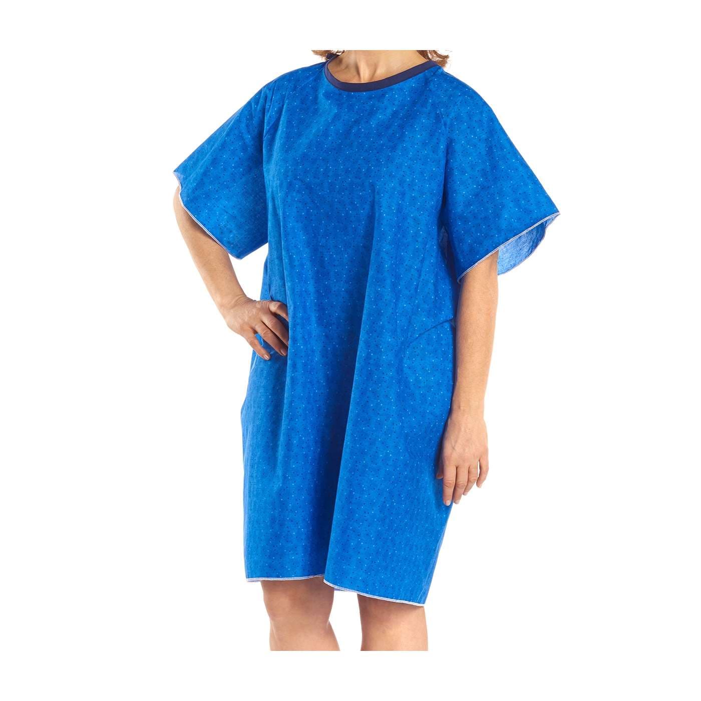 SnapWrap Deluxe Adult Patient Gown, Blue Solid - Image 1