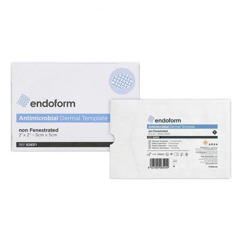 Endoform Non Fenestrated Antimicrobial Dermal Template Collegen Dressing, 2 x 2 Inch - Box of 10 - Image 1