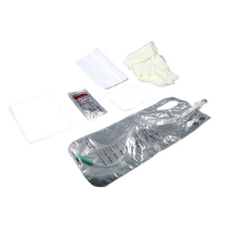 Amsure Urethral Self Catheterization Kit with R Polished Eyes, 16 Fr - Case of 50 - Image 1