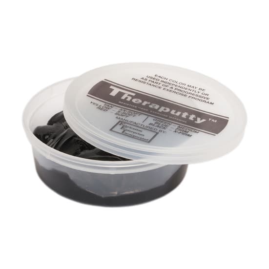 Theraputty Standard Exercise Putty, 6 Oz, Black, Extra Firm - Image 1