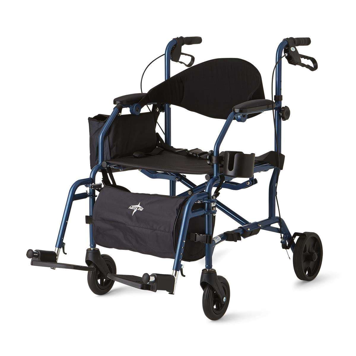 Medline Combination Rollator and Transport Chair, Blue - Each - Image 1