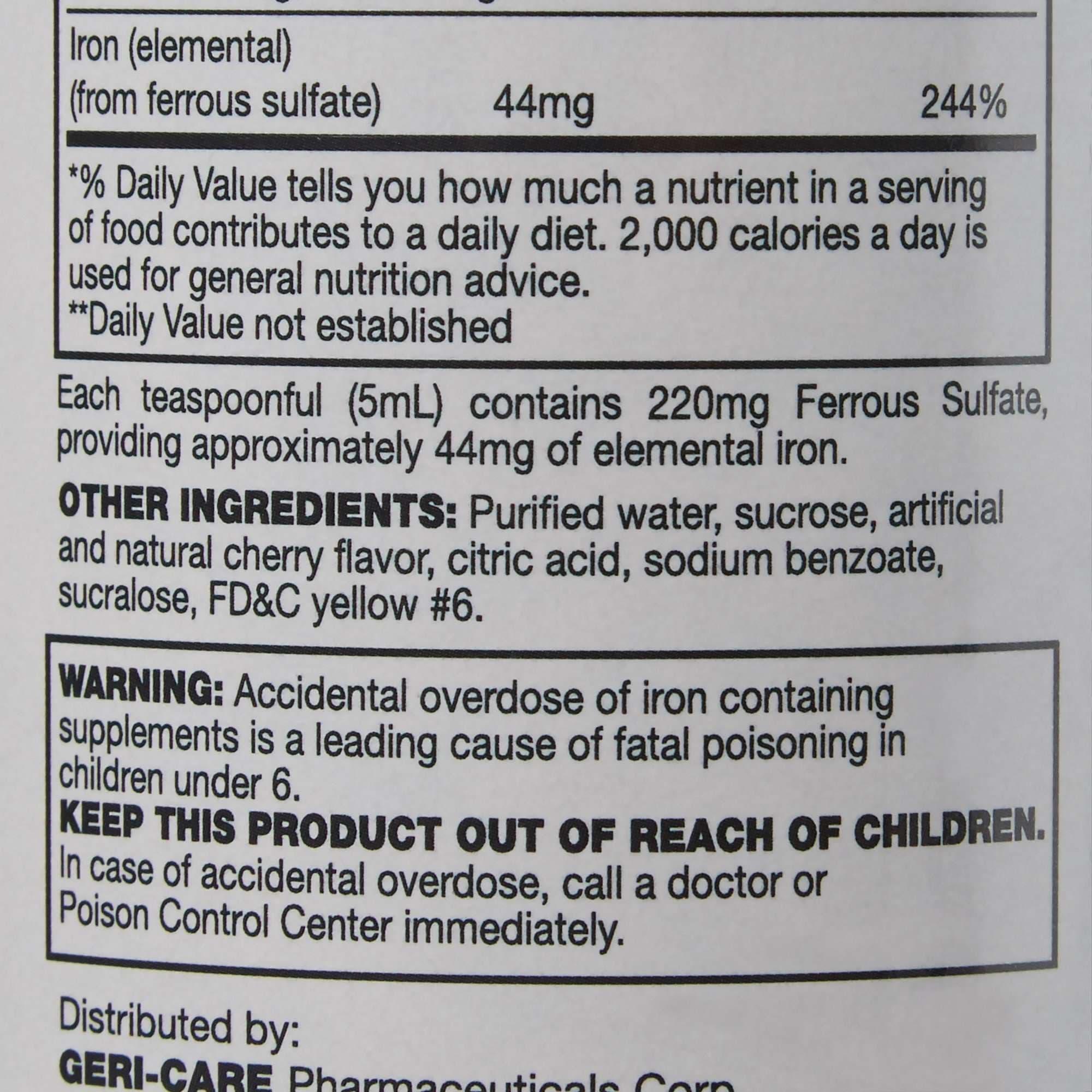 Geri-Care Mineral Supplement Liquid, 	220 mg - Image 3