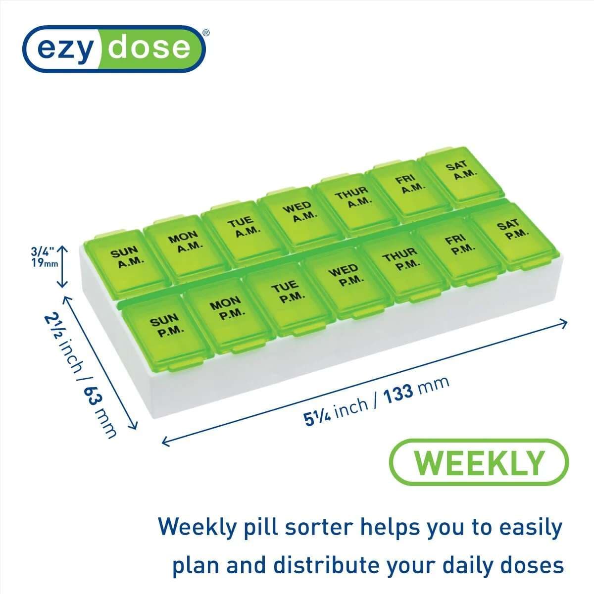 Ezy Dose Twice A Day Pill Organizer, Medium, 7 Day, 2 Dose - Package of 6 - Image 4