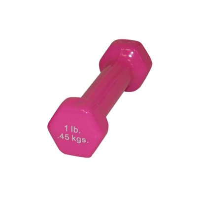 CanDo vinyl coated dumbbell, Pink, 1 Lb - Each - Image 1