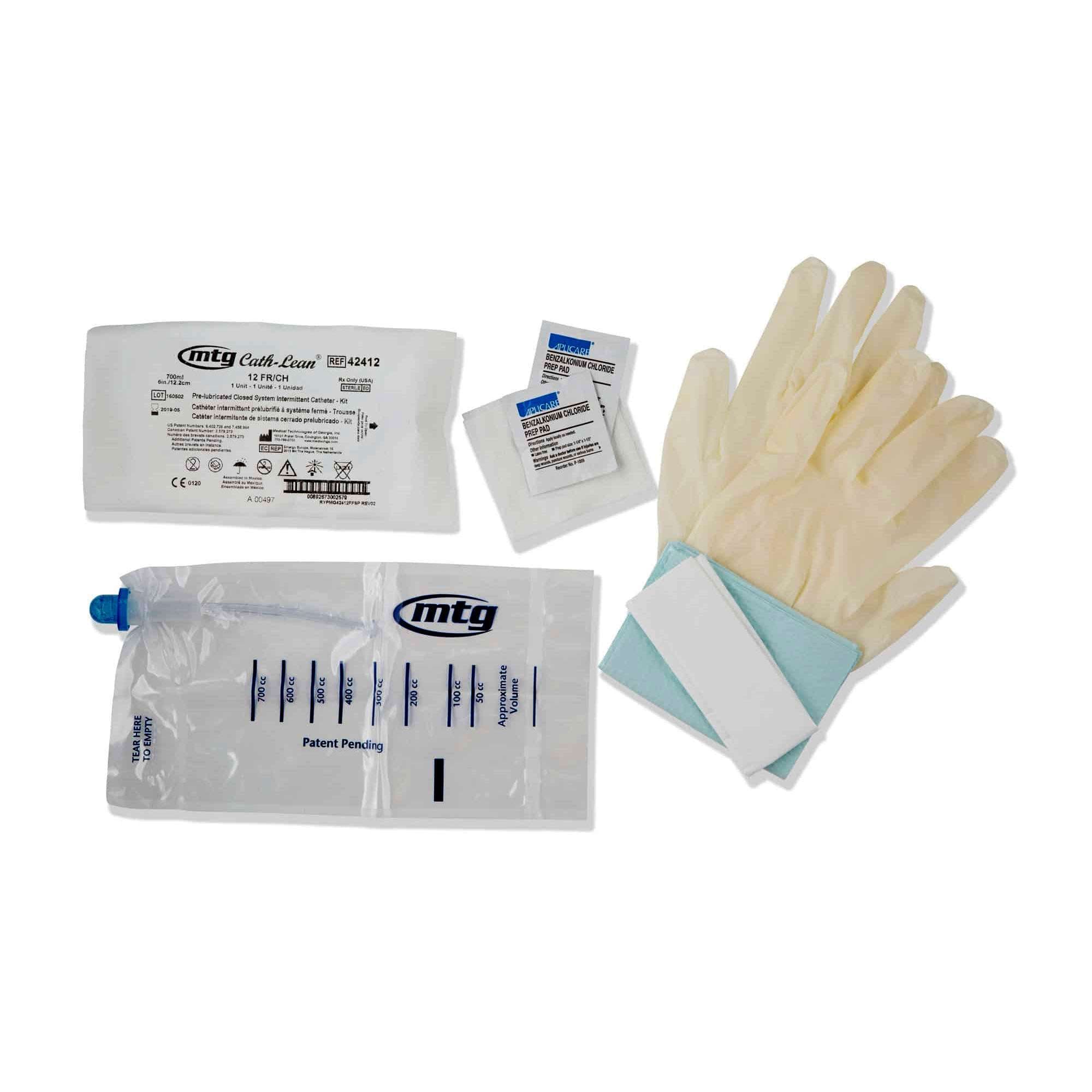MTG Cath-Lean Female Closed System Intermittent Catheter Kit, 12 Fr, 6" - Each - Image 1