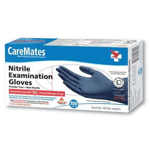 CareMates Nitrile Examination Gloves, Extra Large - Package of 100 - Image 1