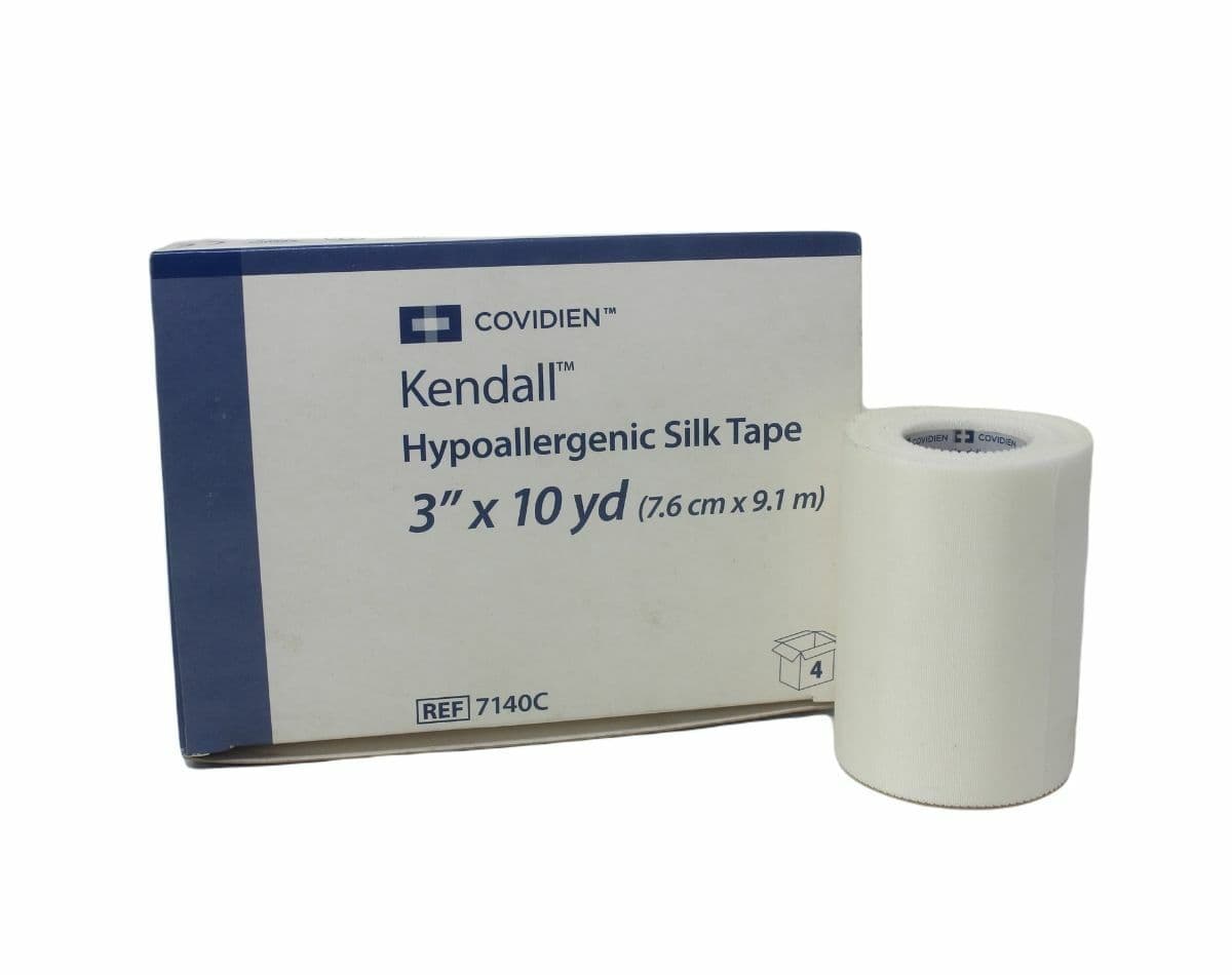 Covidien Hypoallergenic Silk Medical Tape, 2 Inch x 10 Yard - Box of 4 - Image 1