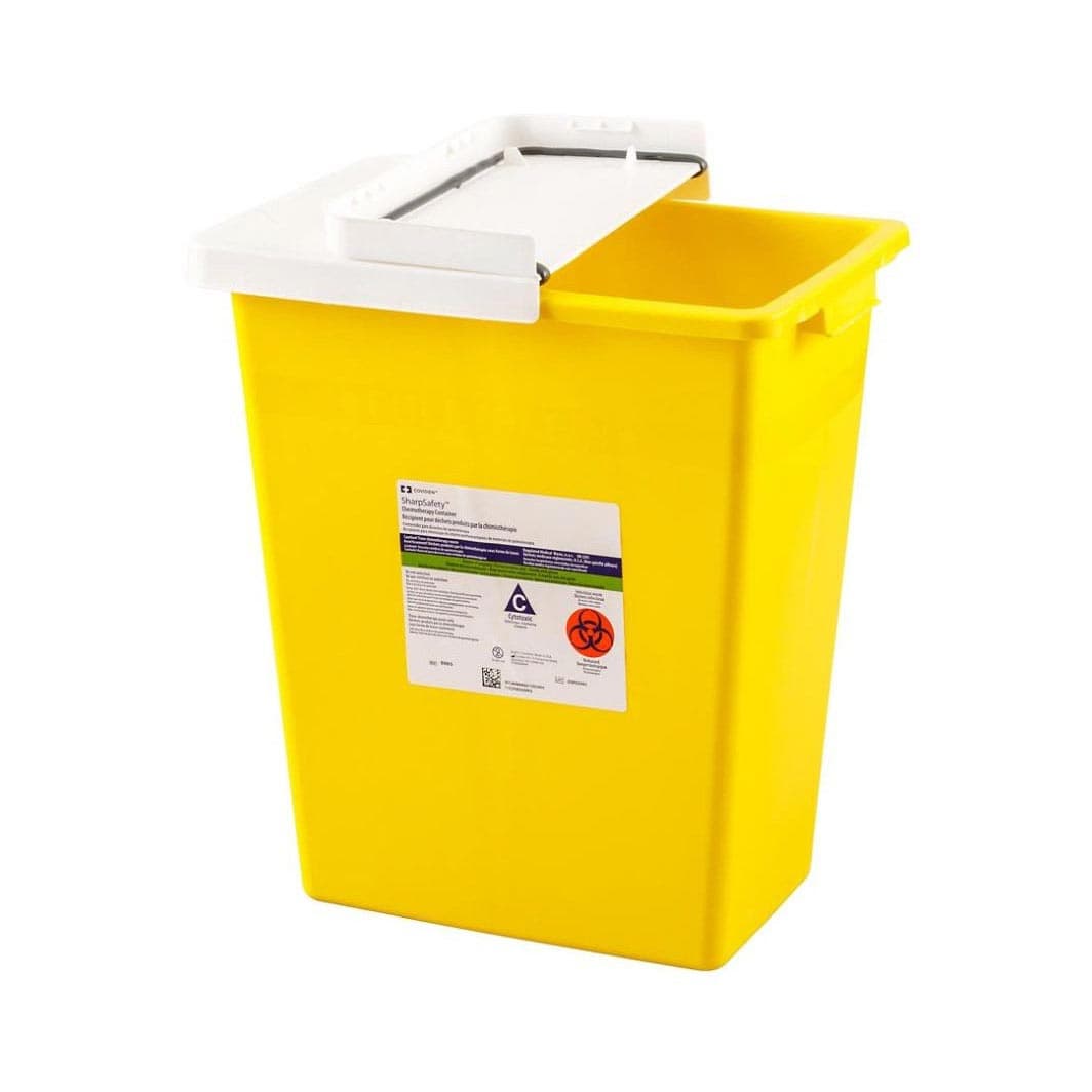 Monoject Trace Chemotherapy Container with Hinged Lid, 18 Gallon - Case of 5 - Image 1