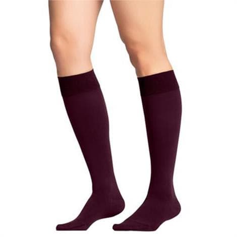 Jobst Maternity Opaque Knee High CT Compression Stockings, 15-20mmHg, Medium, Cranberry - Pair - Image 1