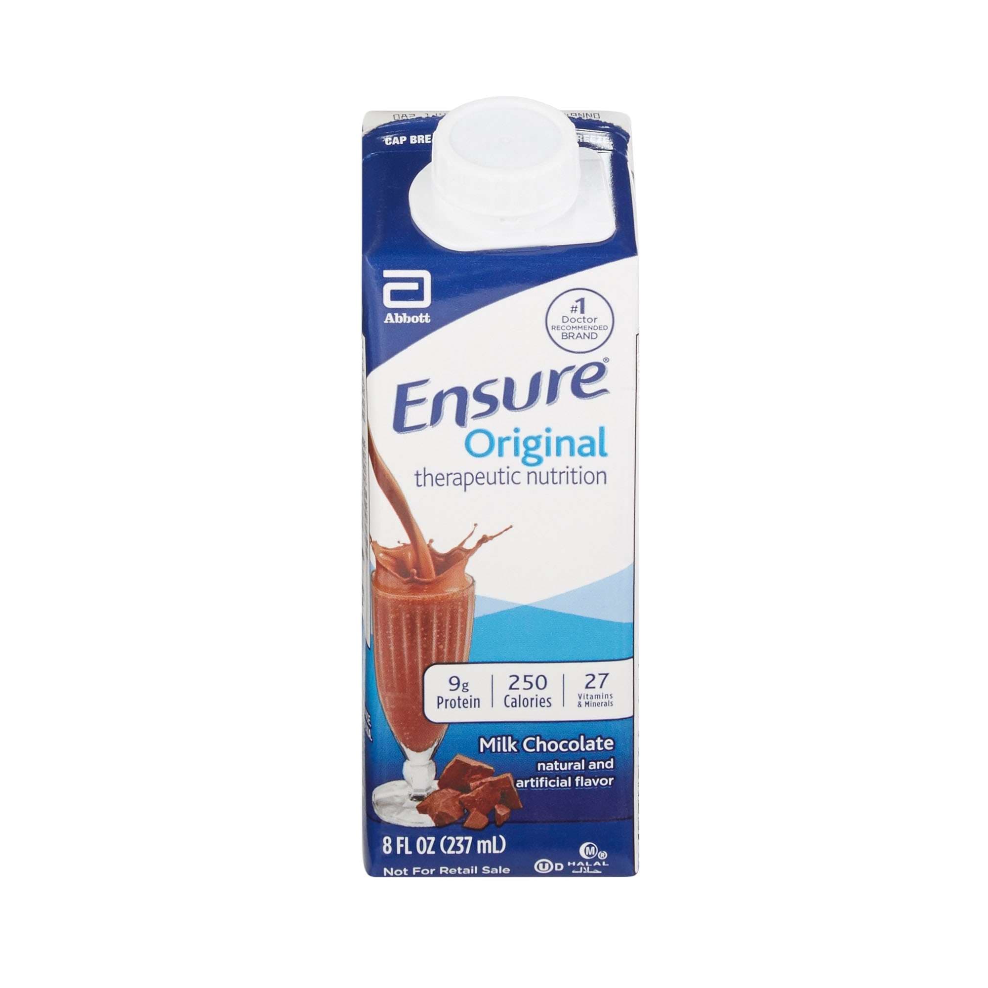Ensure Original Therapeutic Nutrition Shake, Milk Chocolate, 8 oz - Case of 24 - Image 1