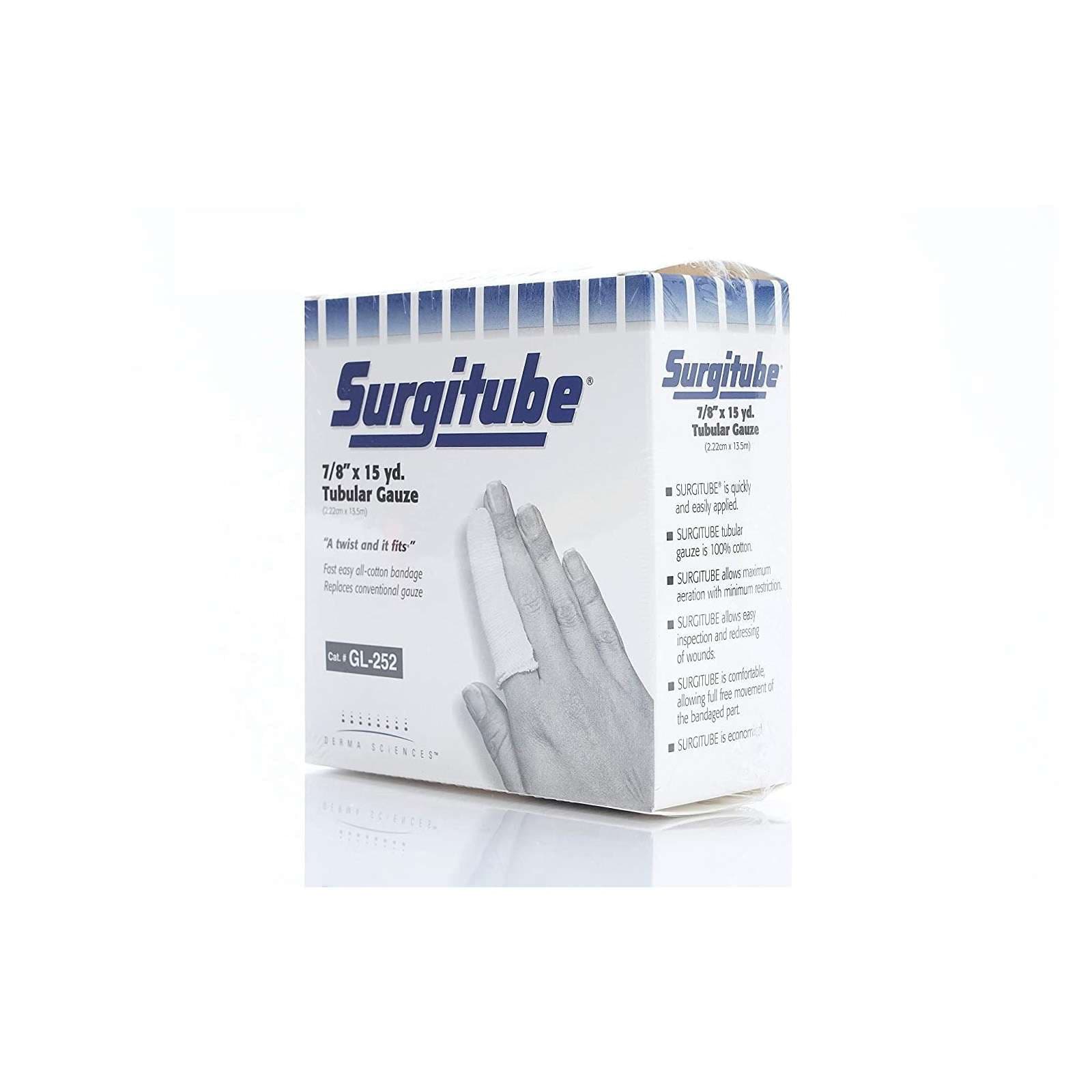 Derma Surgitube Tubular Gauze Bandage For Use without Applicator, 7/8 Inch x 15 Yard, White - Each - Image 1