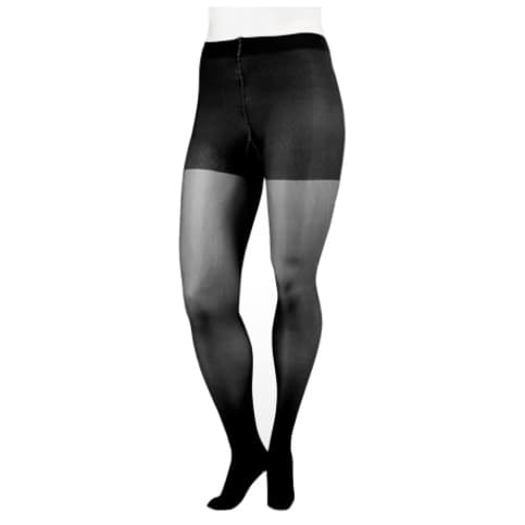 Juzo Naturally Sheer Compression Pantyhose, 20-30 mmHg, Short, Closed Toe, Black, Small - Pair - Image 1