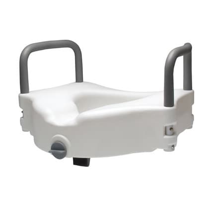 Lumex Locking Raised Toilet Seat, with Armrest - Case of 2 - Image 1