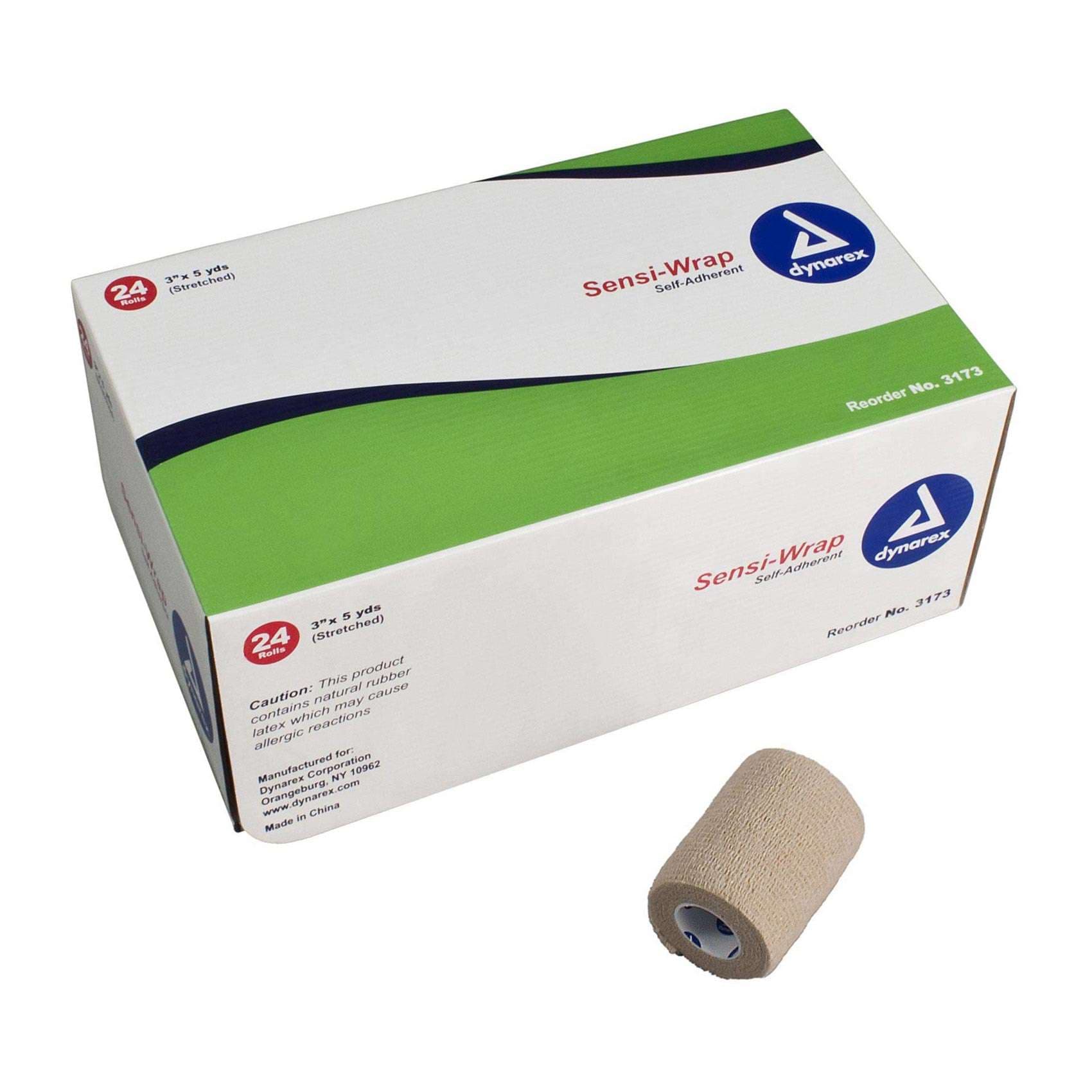 Dynarex Sensi-Wrap Self-Adherent Bandage, Tan, 3 Inch x 5 Yard - Case of 24 - Image 1