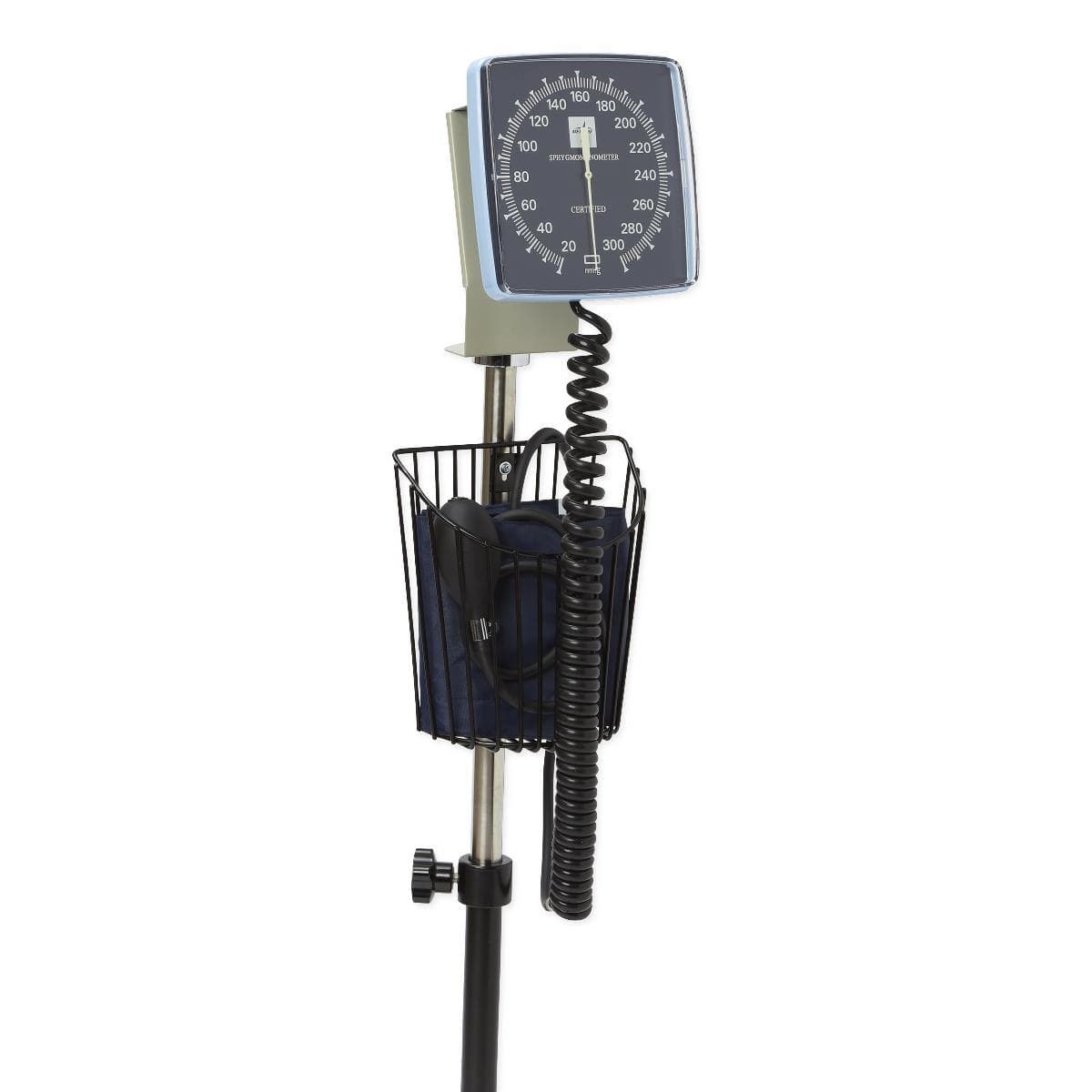 Medline Mobile Aneroid Blood Pressure Monitor with Stand, Basket, and Adult Cuff - Image 2