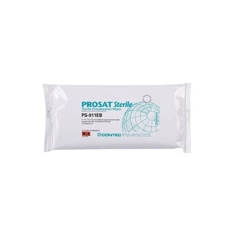 PROSAT Sterile Surface Disinfectant Cleaner Soft Pack Wipe Sterile, 9 x 11 Inch - Package of 30 - Image 1